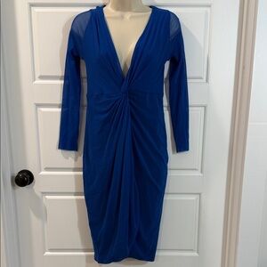 FUZZI Twisted-front body con Dress large NWT